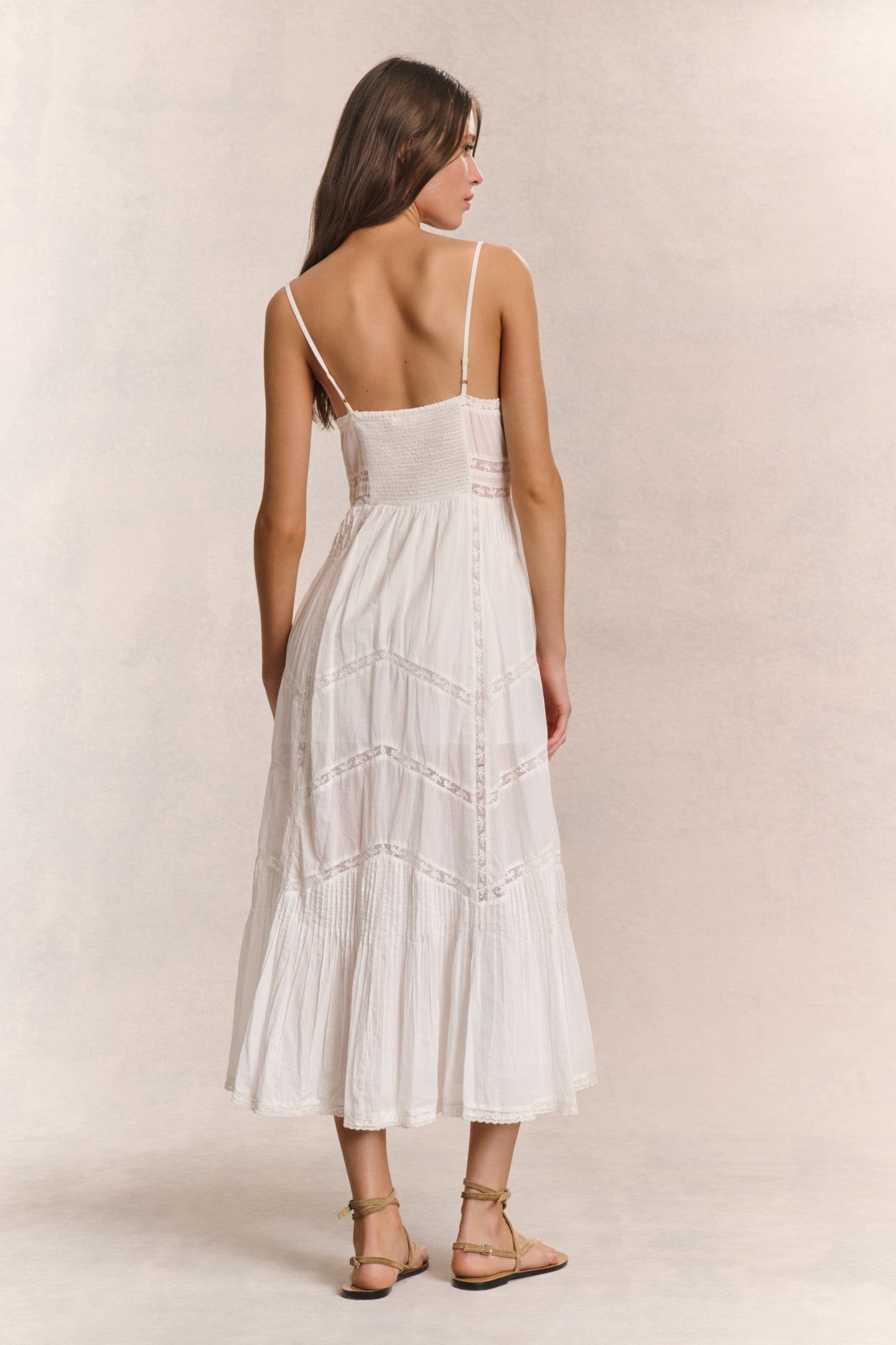 Esilda Heritage Cotton Midi Dress - TRUE WHITE