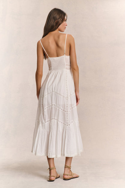 Esilda Heritage Cotton Midi Dress - TRUE WHITE