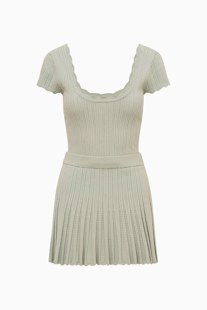 Evaluna Stretch Pointelle Mini Dress