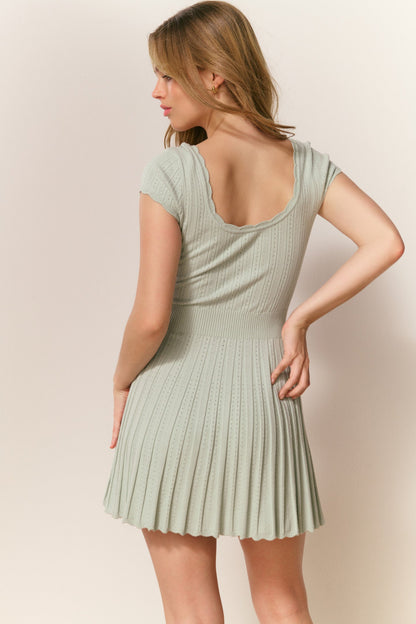 Evaluna Stretch Pointelle Mini Dress