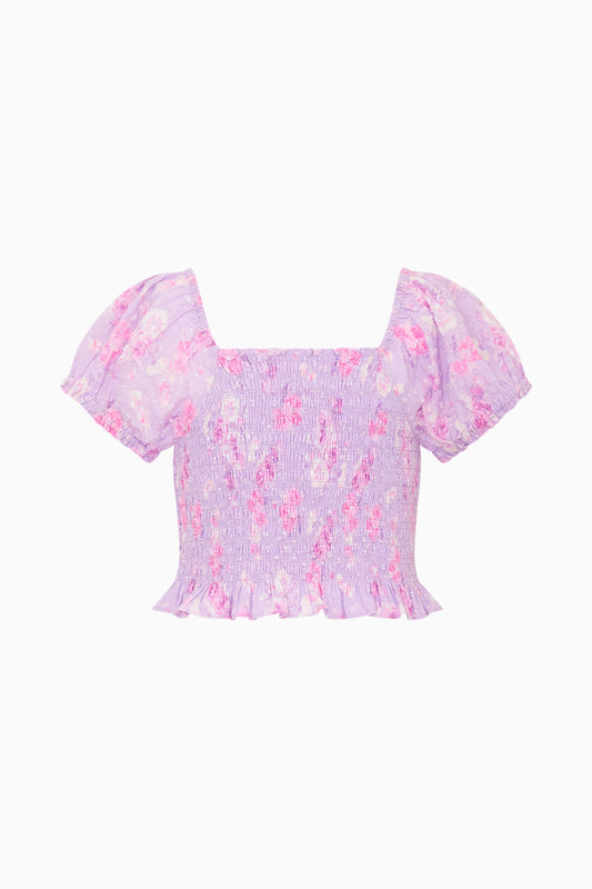 Girls Fabielle Heirloom Print Top - HIBISCUS