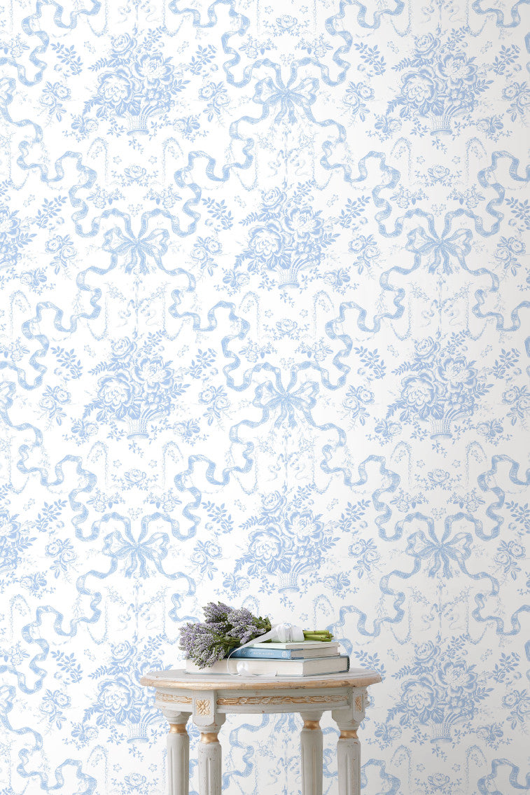 Fairytale Toile Blissful Blue Wallpaper