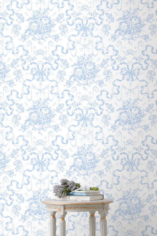 Fairytale Toile Blissful Blue Wallpaper