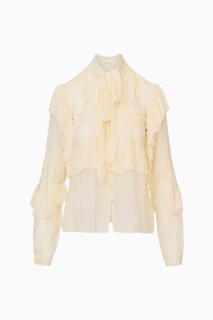 Farah Chiffon Lace Blouse