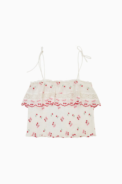 Girls Fatima Cotton Cherry Top