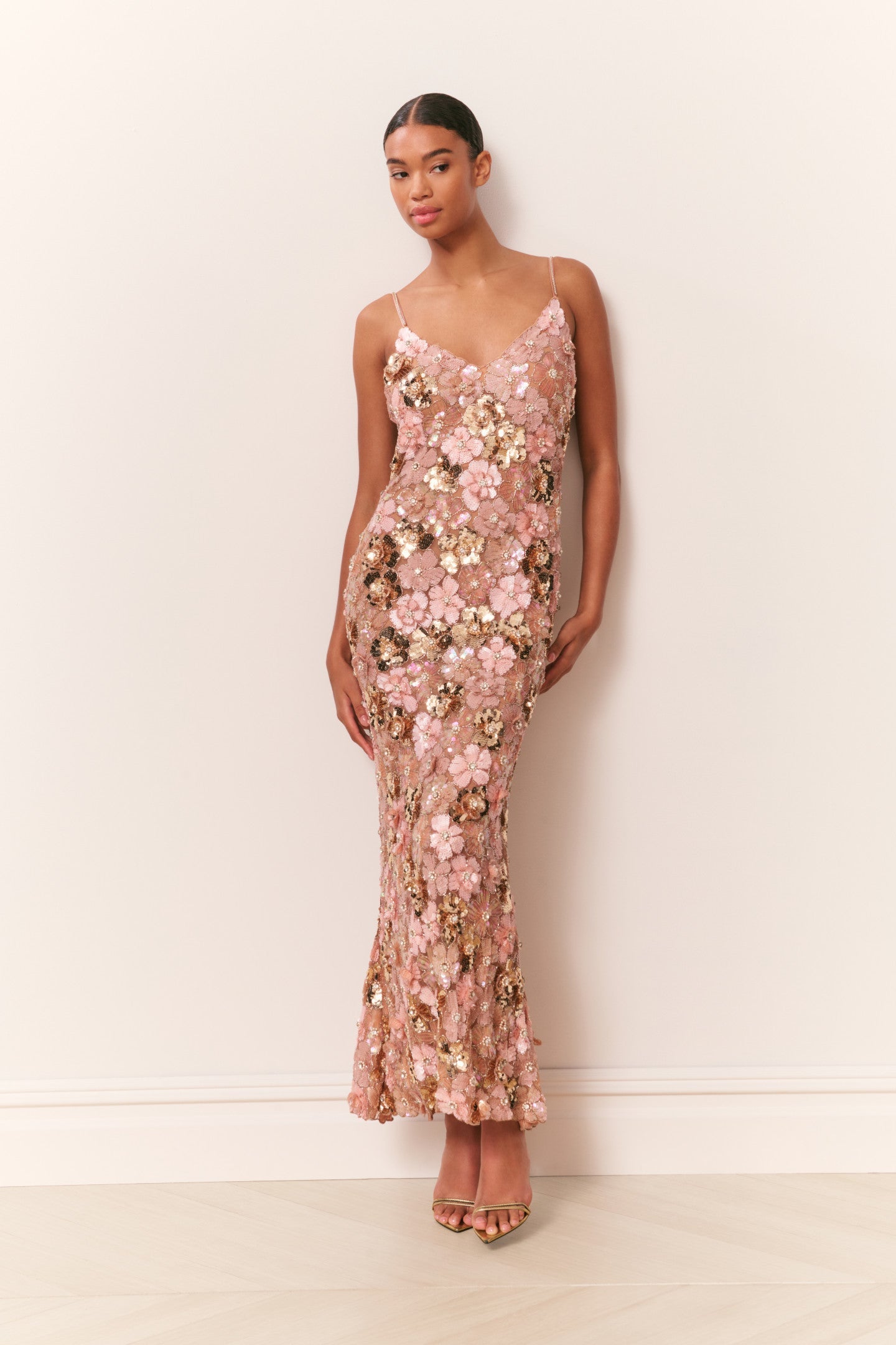 Fleurina Sequin Floral Maxi Dress