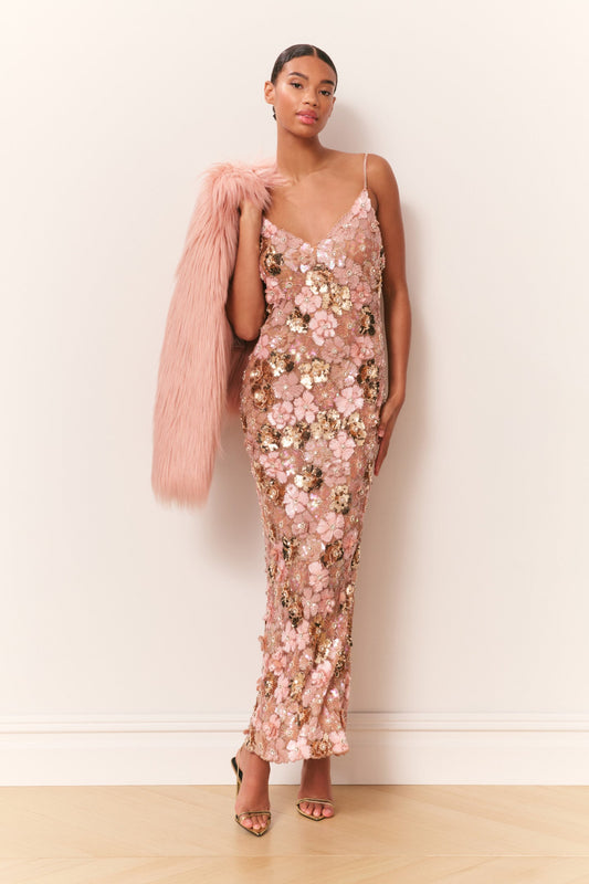 Fleurina Sequin Floral Maxi Dress
