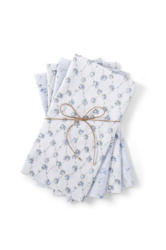 Floral Napkins Set Of 4- WATER LILY+MISTY LACE