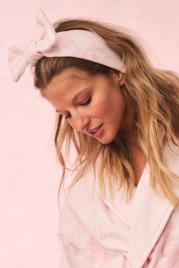 Bow Face Wash Beauty Headband - PEACH FUZZ