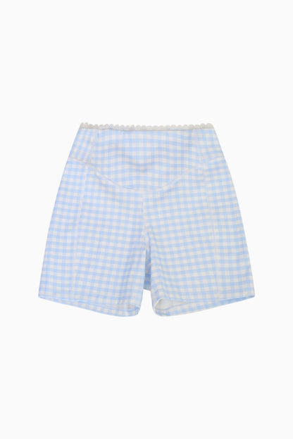 Gia Gingham Print Biker Short