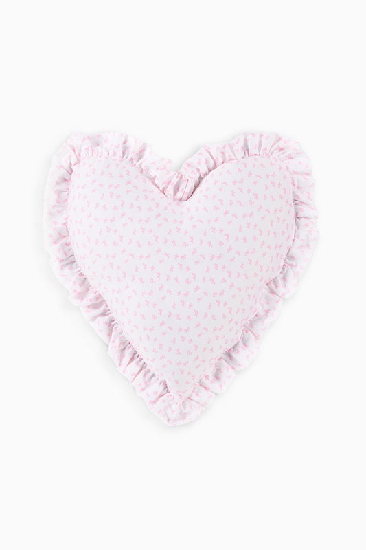 Heart Shape Ruffle Pillow - BUBBLE PINK