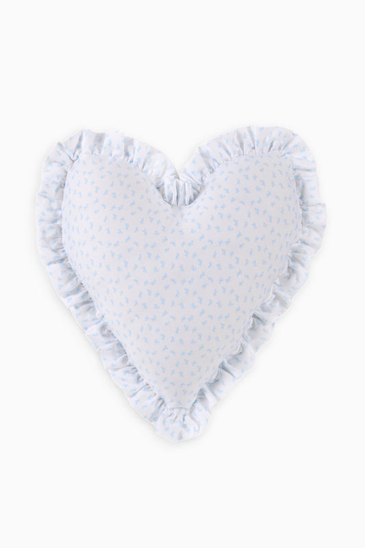 Heart Shape Ruffle Pillow - SKY