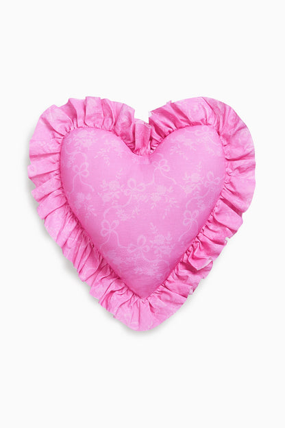 Heart Shape Festive Ruffle Pillow