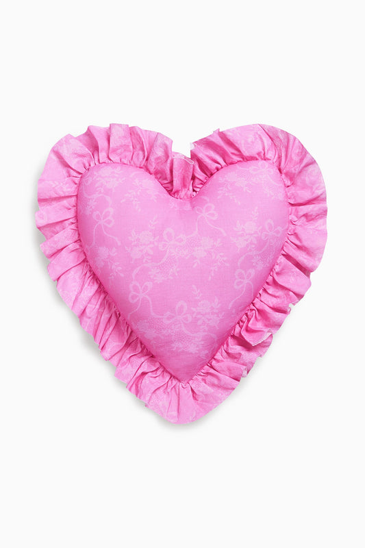 Heart Shape Festive Ruffle Pillow