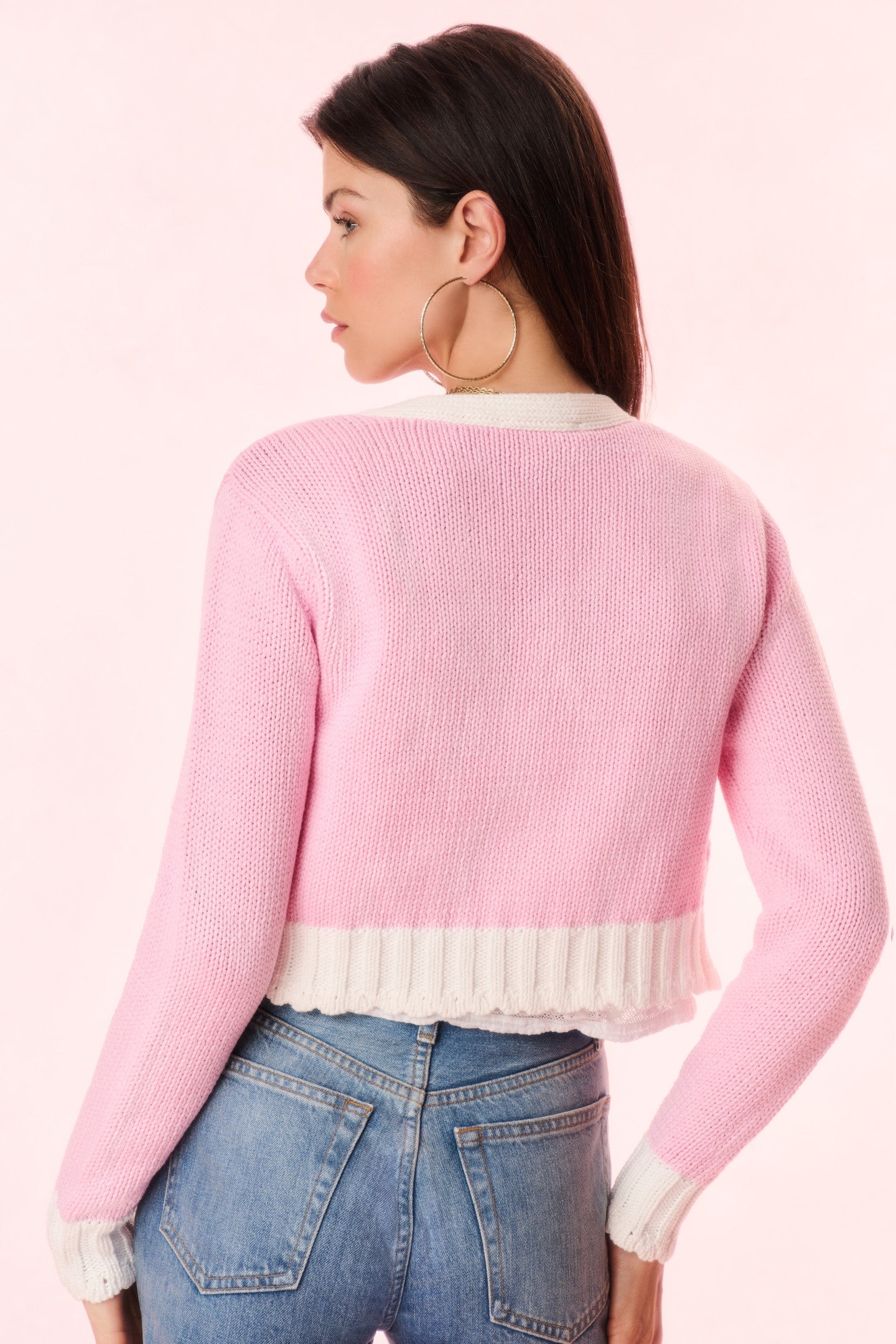 Hyacinth Cropped Cable Knit Cardigan