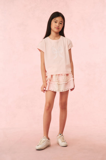 Girls Tilliat Cotton Bow Tee