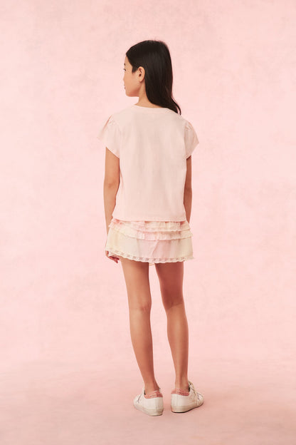 Girls Tilliat Cotton Bow Tee