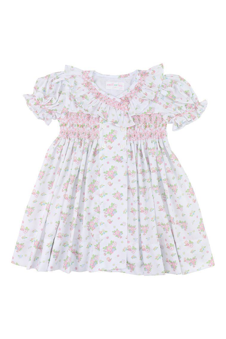 Cecil & Lou Girls & Toddler Pink Smocked Floral Bouquet Dress