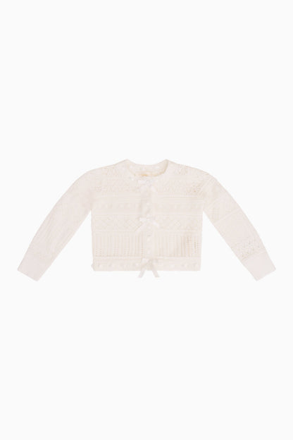 Girls Iriselle Woven Ribbon Cardigan