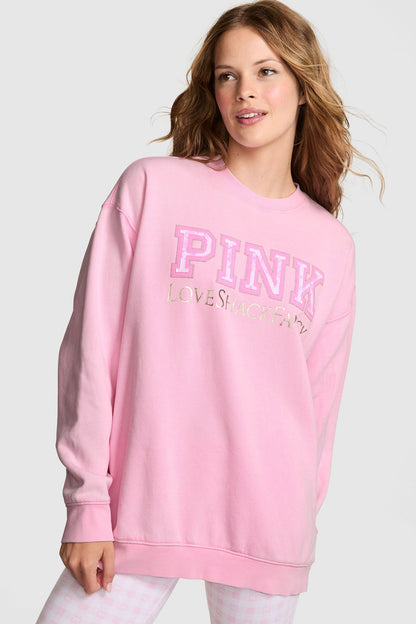 PINK x LoveShackFancy Oversized Crew Sweatshirt