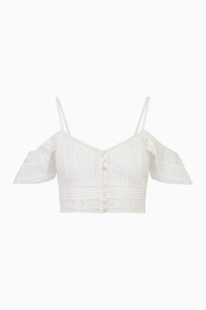 Jenae Cotton Off-The-Shoulder Crop Top