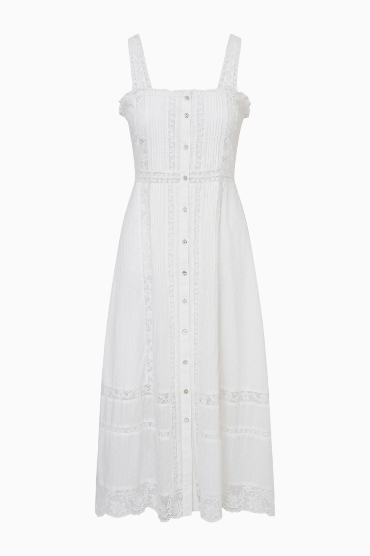 Judalon Cotton Midi Dress - OPTIC WHITE