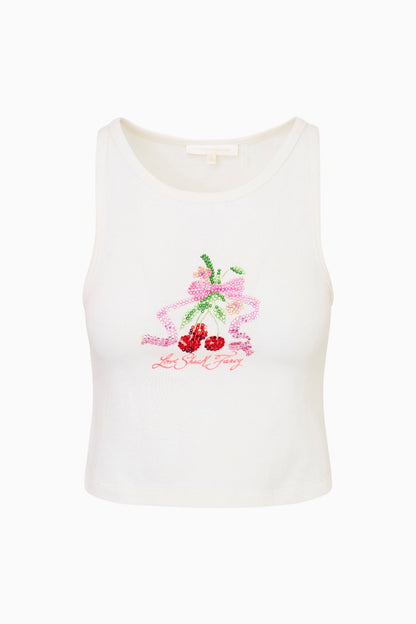 Kaleen Cherry Rhinestone Tank Top
