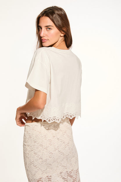 Karolin Eyelet-Trimmed Tee