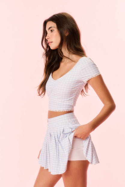 Kudura Gingham Print Active Top