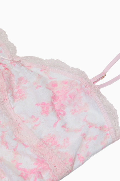 PINK x LoveShackFancy Strapless Lace Mini Dress