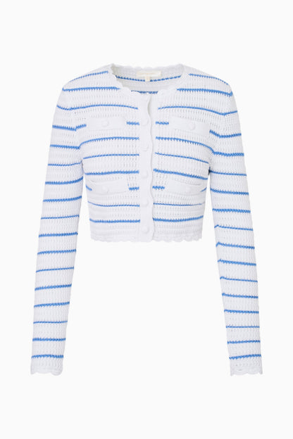 Lamiya Striped Crochet Cardigan