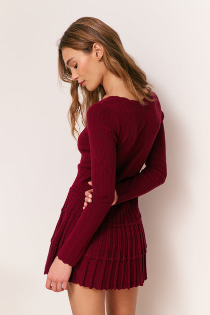Lavender Stretch Pointelle Mini Dress