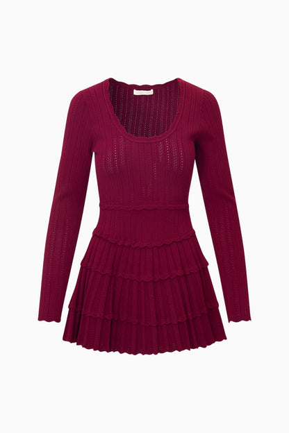 Lavender Stretch Pointelle Mini Dress