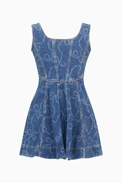 Girls Liliette Denim Bow Dress