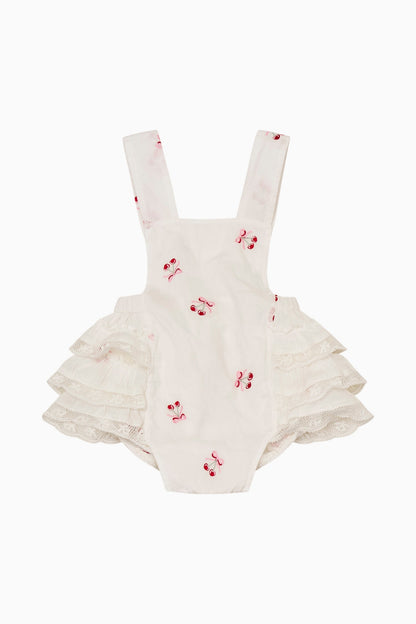 Baby Lindy Cherry Ruffle Pinafore
