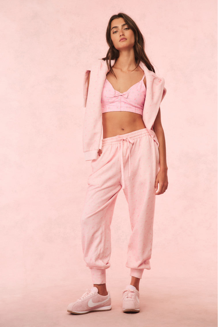 Lolana Floral Cotton Sweatpants - IBIZA SUNSET