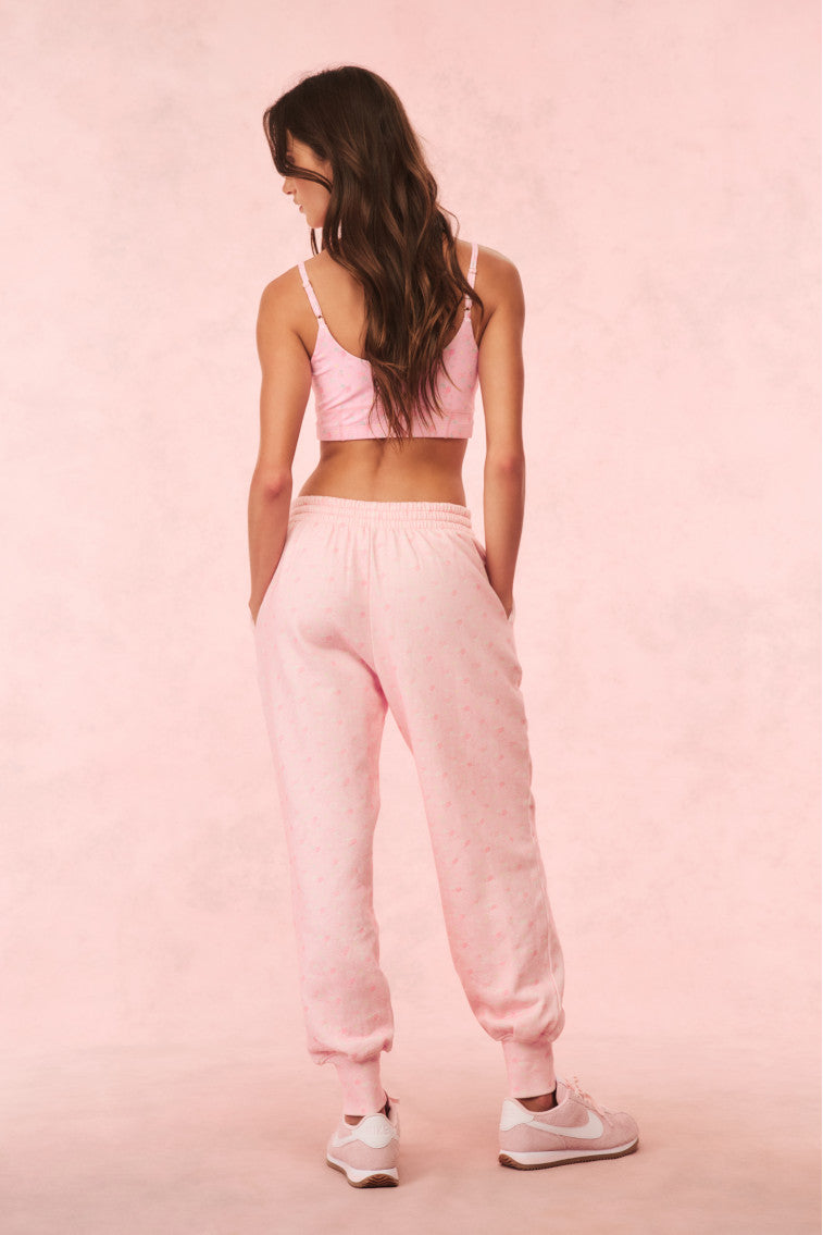 Lolana Floral Cotton Sweatpants - IBIZA SUNSET