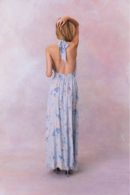 Love Heirloom Print Halter Maxi Dress
