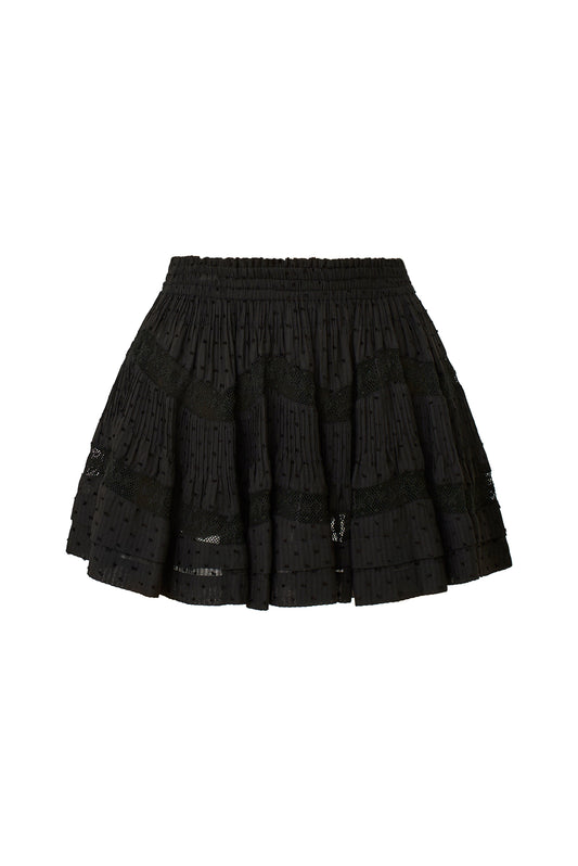 Lorianne Floral Mini Skirt - BLACK