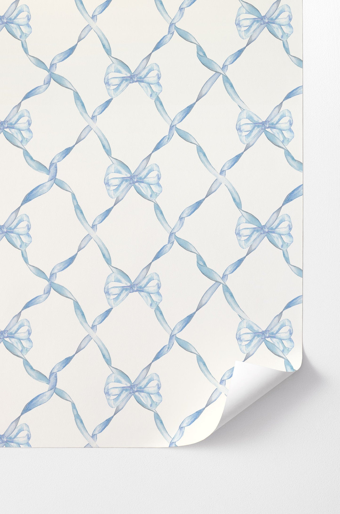 Baby Bow Blue Peel and Stick Wallpaper
