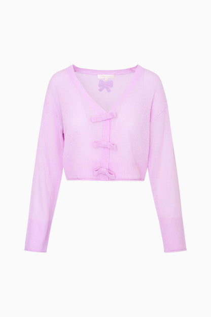 Luisella Lightweight Cashmere Cardigan - CLOUDED ROSE