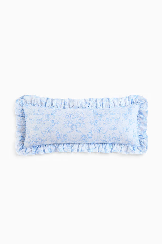 Lumbar Ruffle Pillow - NANTUCKET BLUE