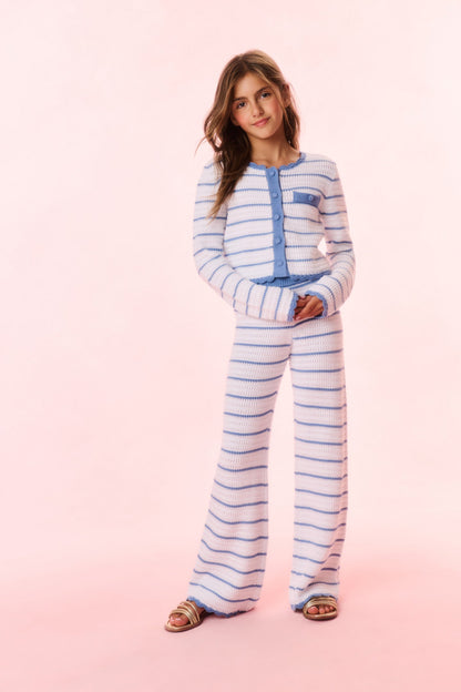 Girls Fawna Striped Crochet Pants