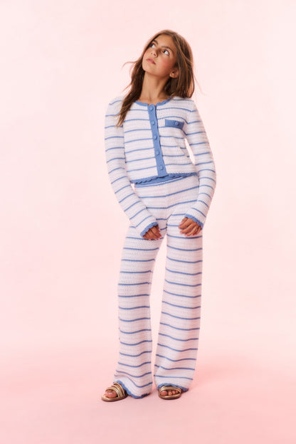Girls Fawna Striped Crochet Pants