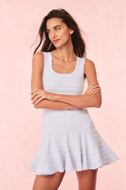Maryanne Knit Mini Dress - MORNING SKY