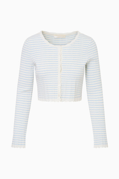 Media Striped Stretch Knit Cardigan