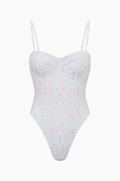 Mina Blue Floral One-Piece Swimsuit