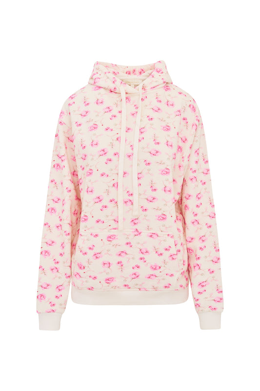 Nacova Floral Cotton Hoodie - STERLING DUSK