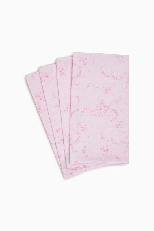 Vintage-Inspired Linen Napkins - Set of 4