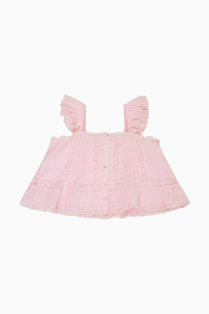Girls Norabel Cotton Lace-Trimmed Top